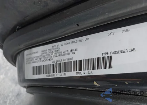 2009 Subaru Legacy 2.5I из США, поврежденный, VIN 4S3BL616697234007